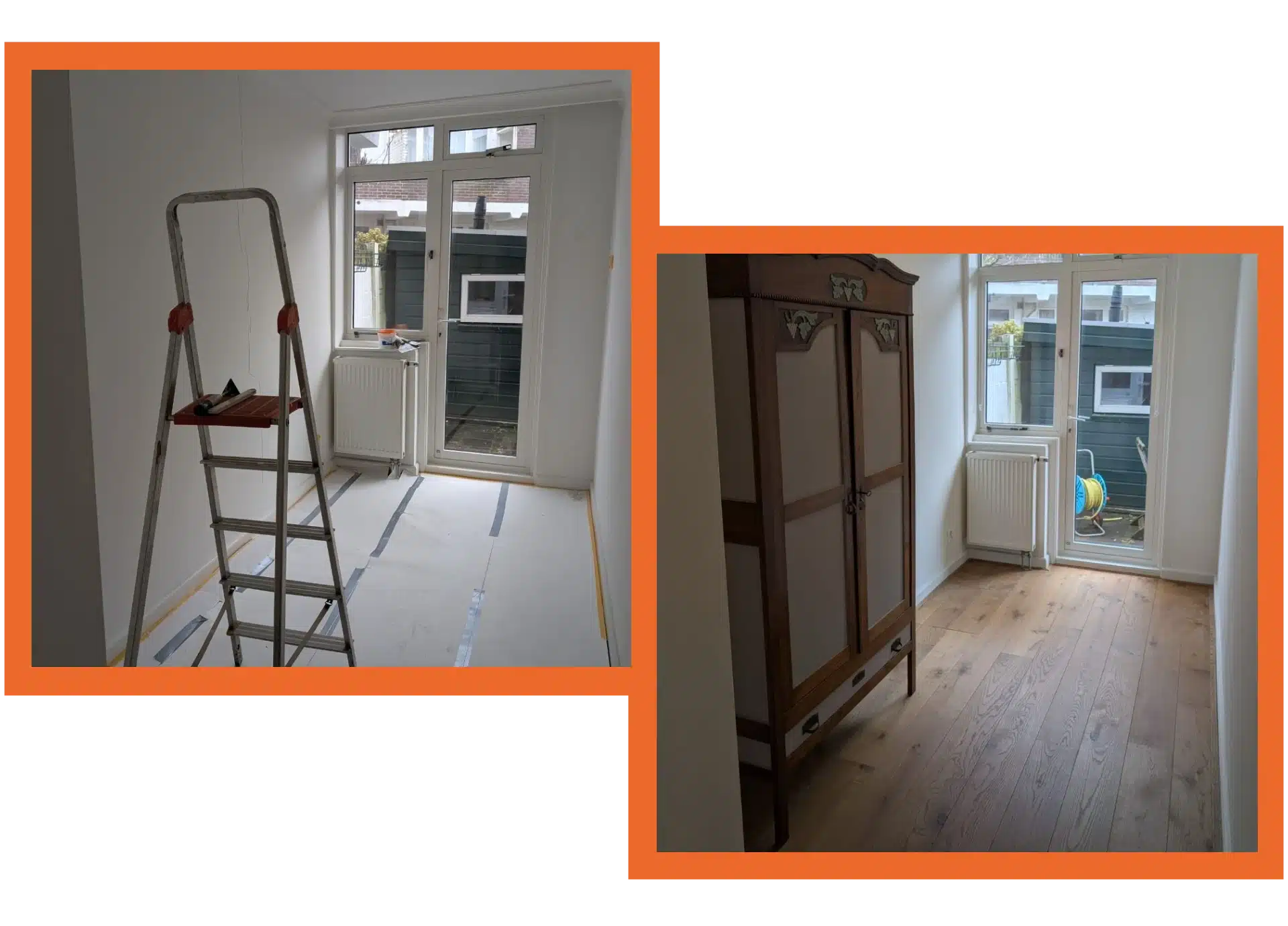 De kinderkamer voor renovatie en schilderwerk