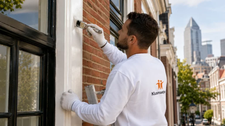 Nieuwe verflaag aangebracht door een buitenschilder voor buitenschilderwerk in Den Haag